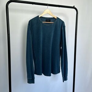 Blue Thermal Waffle Knit Long Sleeved Tee | Don’t Be Blue, Be Warm
